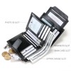 CHANPINCL mens buckle, zipper, leather wallet, detachable card, large capacity,