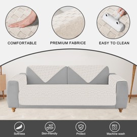 Foxdecor Fuzzy Dog Bed Cover, Couch Covers for Pets, Anti Slip Sofa Cover Velvet Dog Blanket Couch Protector Washable Dog Mat, Pet Bed Mat for Sofa, Cream White 30x70 inch