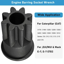 Engine Barring/Turning Socket Wrench For CAT Caterpillar, EUI/MUI & Mack Engines, Fits 3176/3196/3200/3208/3300/3400/3406/3500/3508/3512 Series, C9, C10, C12, C13, C15 and C16 & E-7, E-7 ETEC