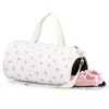 Dansydaisy Quilted Duffle Bag for Women Cotton Pink Bow Dance