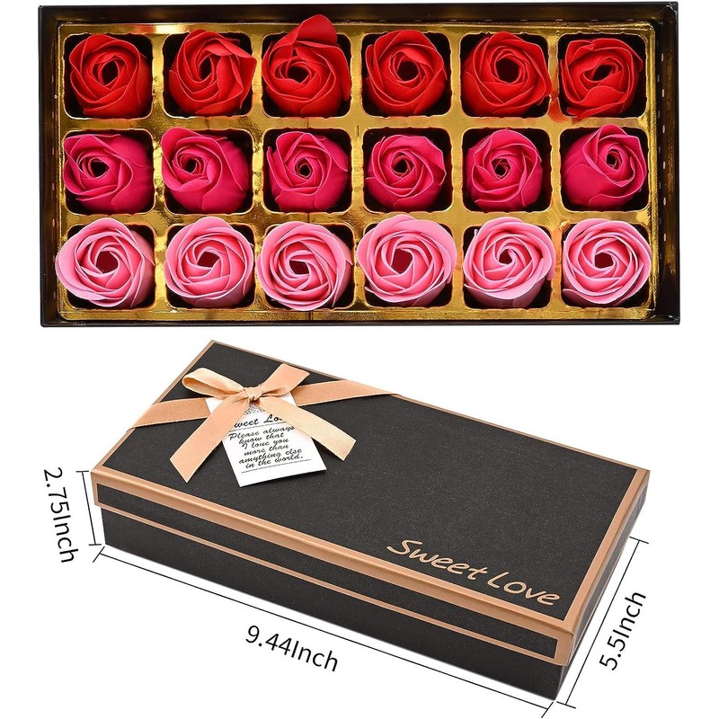 EchoAcc® Preserved Rose Scented Bath Rose in Gift Box, 18PCS