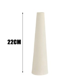 22cm Ceramic Flower Vase Beige Single Flower Tall Conical Vase Table Decoration Small Narrow Neck Vases for Home Wedding Table Bedroom Living Room Office Desk (Flowers Not