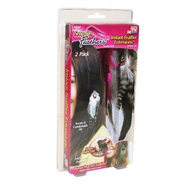 Snap-On Hair Feathers - Fuschia and Smokey Ash