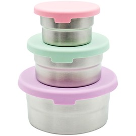 Stainless Steel Food Storage Containers - 3 Pack - 3 Oz, 6.1 Oz, 12.85 Oz with Leakproof Silicone Lids, BPA-Free, Dishwasher & Freezer Safe, Nesting & Stackable for Meal Prep, Lunch Boxes & Snacks
