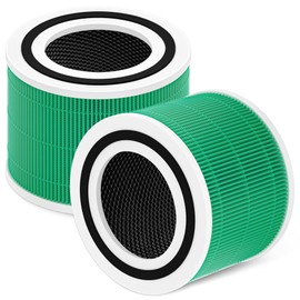 Improvedhand Core 300-RF-TX Replacement Filter for LEVOIT Core 300S and Core 300-P Air Purifier, 3-in-1 Great High-Efficiency Materials With Activated Carbon Filter, 2 Pack, Green
