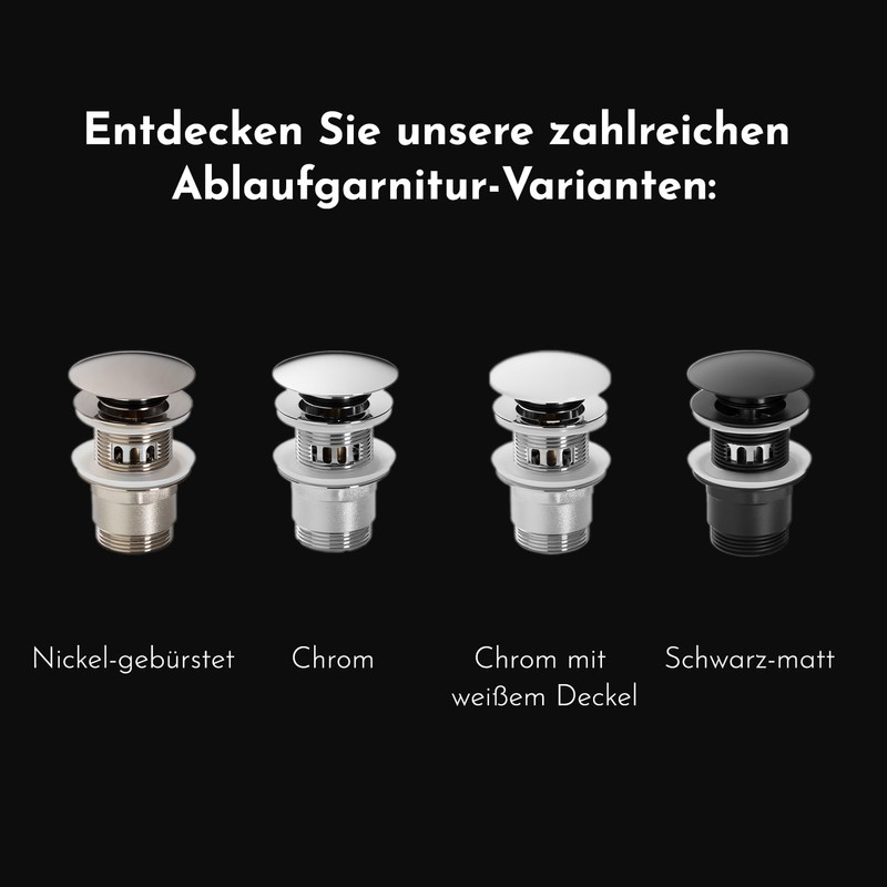 Bürstenking Sink Drain Fitting - Drain Valve with Hair Strainer