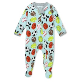 HonestBaby Baby Celebration Sleep & Play Footed One-Piece Pajama Sleeper 100% Organic Cotton, Eggcellent Player