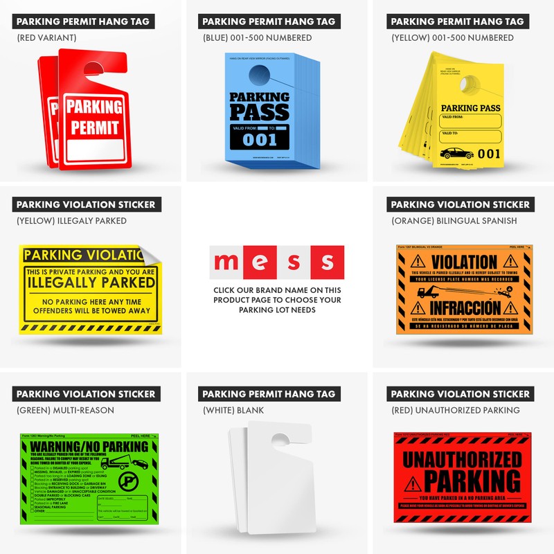 100 MESS Parking Violation Stickers Hard to Remove - No