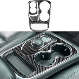 NVCNX Real Premium Carbon Fiber Accessories for Dodge Durango 2014-2017 2015 2016 Car Center Console Gear Shift Panel Cover Interior Trim Kit Sticker Decal 4PCs for 6-cylinders Style D