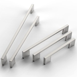 FURNIWARE Pack of 5 Furniture Handles, Cabinet Handles, Kitchen Handles, Furniture Drawer Handles, Handles for Kitchen Cabinets, Cupboards, Furniture Handles, Drawer Handles, 192 mm Hole Spacing,