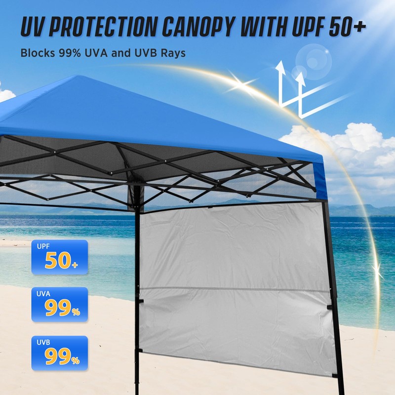 EAGLE PEAK 8x8 Pop Up Canopy Tent with Sidewall, Compact,