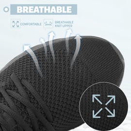 VLHGCG Womens Mens Running Black ShoesTennis Sneakers Lightweight Gym Athletic Walking Sports Slippers Womans 11/Mans 9.5