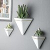 2Pcs Nordic Ceramic Wall Planter Triangular Mini Succulent Planter Hanging