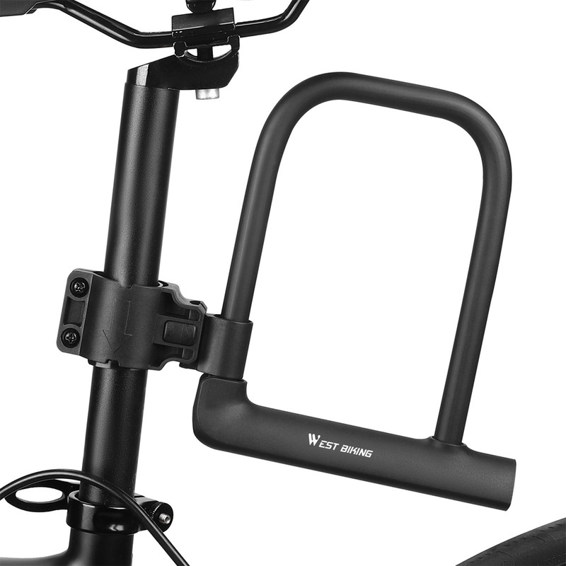 WEST BIKING Bike Lock U-Lock Heavy Duty Bicycle Motorcycle Anti-Theft