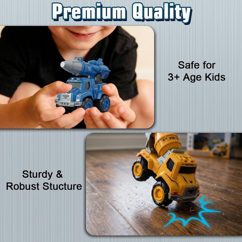 Drefirsa 5-in-1 Outer Space Transform Trucks Robot Toy, Robot Action