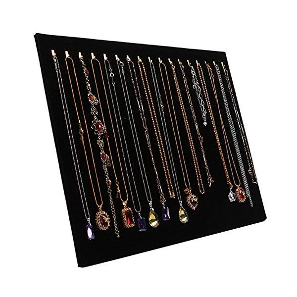 Tinsow 14.7"x12" 17 Hook Necklace Jewelry Tray/Display Organizer/Pad/Showcase/Display case