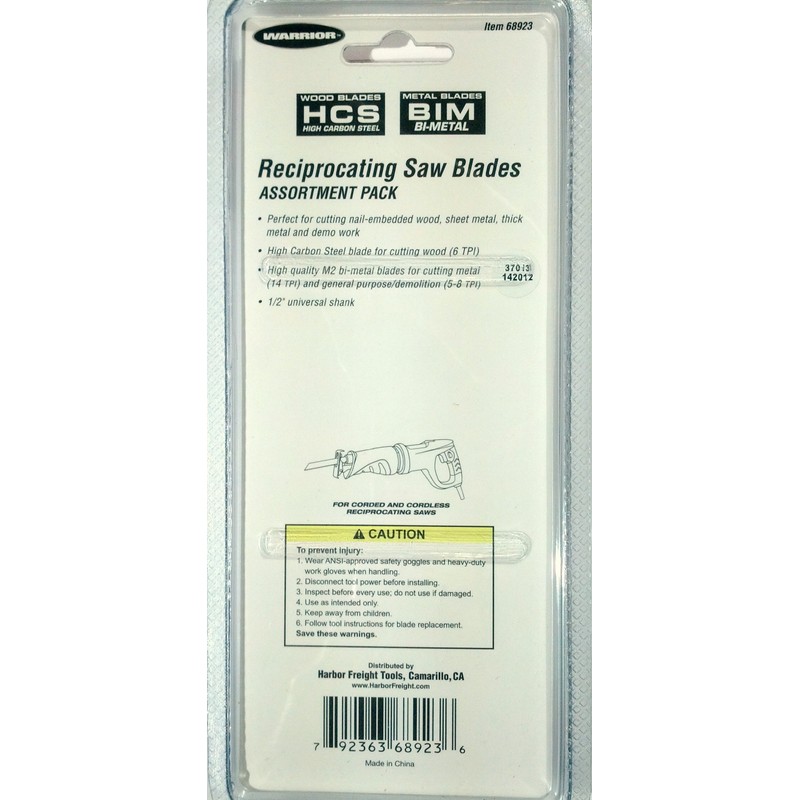 Reciprocating Saw Blades, Assortment Pack, 12 Pc.