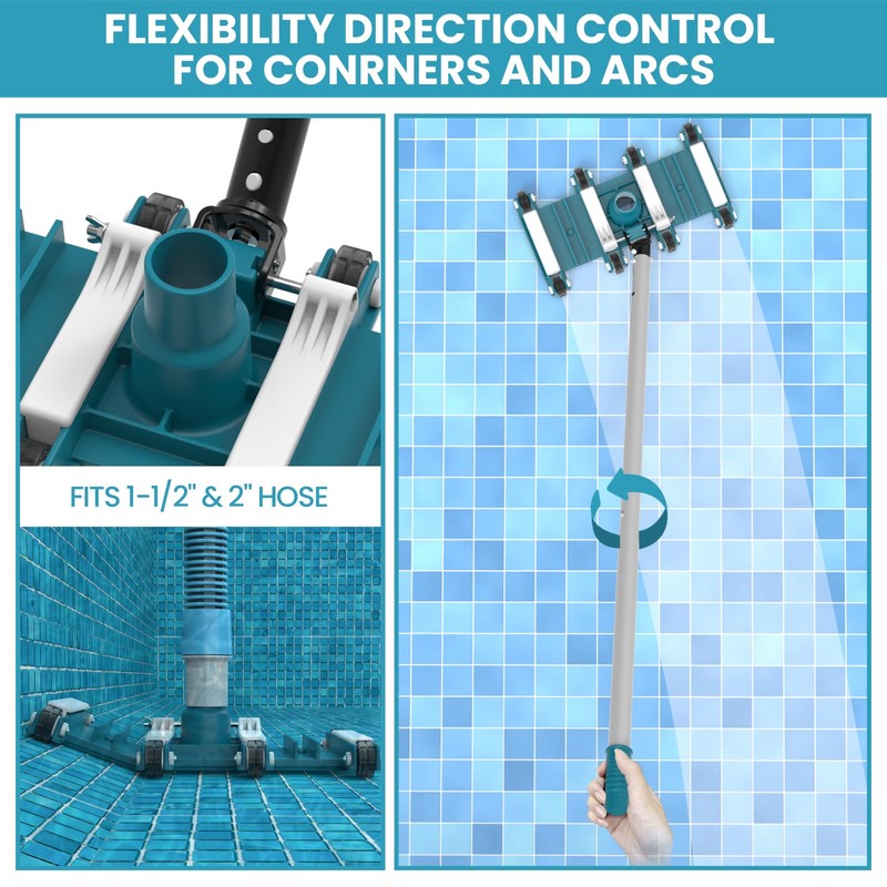 Deluxe Swimming Pool Cleaning Kit Including Pool Net and Vacuum