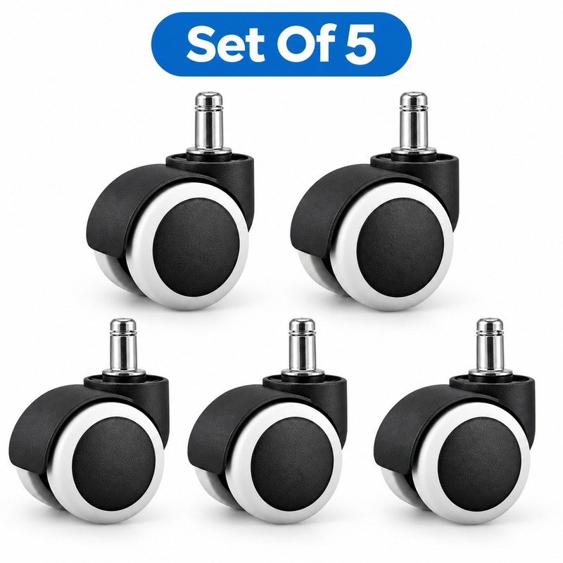 2 Inch Silent Rubber Furniture Casters – Set of 5