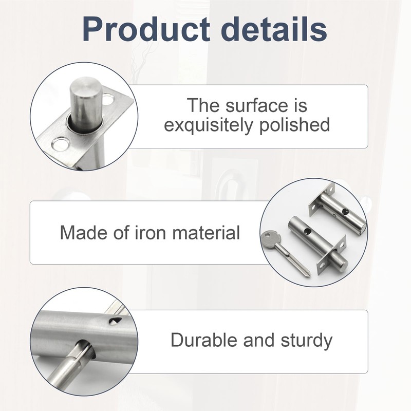 Hidden Internal Door Lock with Star Key, 2 Pairs Mortice