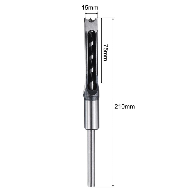sourcing map Square Hole Drill Bit for Wood 15mm Hollow