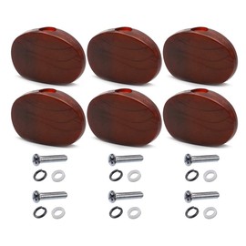 MAXCHEER 6PCS Brown Pearl Universal Guitar Tuning Pegs Keys Tuners Machine Heads Replacement Buttons Knobs Handle for Guitar Accessory (Brown Pearl, 6)