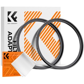 K&F Concept Step Up Rings 72mm-77mm Set of 2 Aluminum Alloy Adapter Ring Filter Diameter Conversion Adapter with 1 Cleaning Cloth