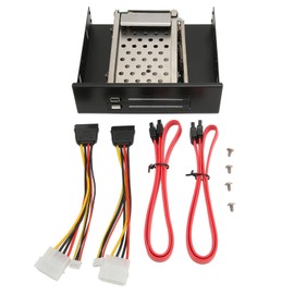 2.5in Internal HDD Enclosure Dual Bay SATA II Interface 7mm to 9.5mm Hard Drive Thickness HDD Mobile Rack Cage  (Not Inclube Hard Disk)