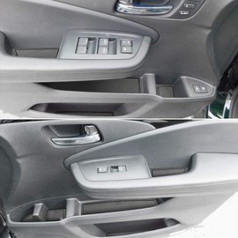 Auovo Anti Dust Door Mats for Honda Passport Accessories 2019-2023 Interior Custom Fit Door Compartment Cup Holder Center Console Mats Inserts (28pcs/Set) (Black Trim)