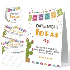 Couples Games Date Night Ideas, Cactus Bridal Shower Sign and 50 Date Night Cards, Bachelorette Party Games, Wedding Shower Decor, Date Night Idea Cards Bridal Shower, Wedding Gifts for Couples,6