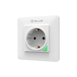 TELLUR SMART Wlan Wandsteckdose, Wlan Alexa Steckdose mit Schalter, Kompatibel mit Alexa & Google Home, Intelligente Steckdose mit Sprachsteuerung, Fernbedienung und Zeitplan, 3000 W, 16 A, Weiß