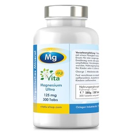 Magnesium Bisglycinate - 300 Tablets - 1800 mg Magnesium Glycinate per Daily Consumption, of which 250 mg Elementary Magnesium - Vegan, Laboratory Tested & High Dose