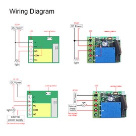 RODOT DC 12V 1CH 433Mhz RF Wireless Relay Module Remote Control Switch 2 Smart Transmitter with Receiver for Entrance Control, Car Light 164ft Long Range (3relays)