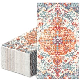 JarThenaAMCS 50Pcs Retro Boho Guest Napkins Bohemian Aesthetic Disposable Paper Napkins Dinner Hand Napkins for Home Party Supplies Table Decor