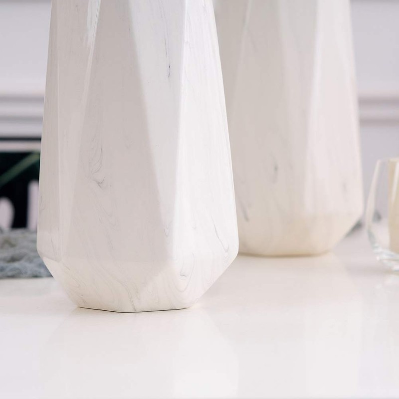Hutoco 11.8 inches (30 cm) White Marble Flower Base Fashionable