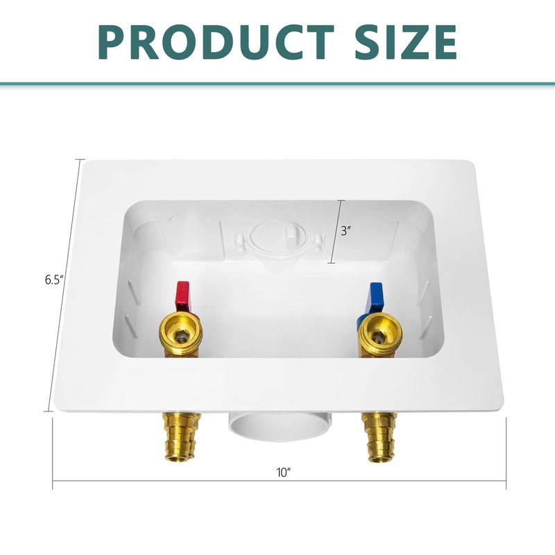 Washing Machine Outlet Box, Niikappu 1/2 Inch Pex-A Inlet x