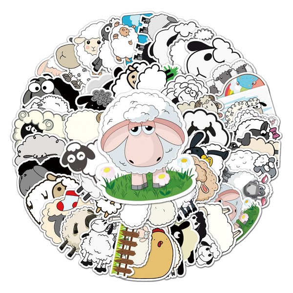 Sheep Sheep Sticker Set Children Teenagers 50 Pieces Animals Waterproof
