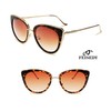 FEISEDY Cat Eye Women Sunglasses Metal Frame UV400 HD Lenses