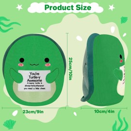SQEQE Positive Stuffed Animals, Emotional Support Turtle Plush with A Motivational Card, Lovely Encouraging Gifts for Kids Adults Birthday Christmas