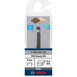Bosch 1 x PRO flush cutter with lower guide ball bearing (for softwood, hardwood, diameter 6.4 mm, professional accessories hand router, trim router)