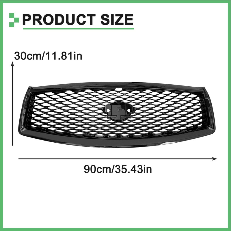 MATMACRO Gloss Black Grille For Infiniti Q50 Front Hood Upper