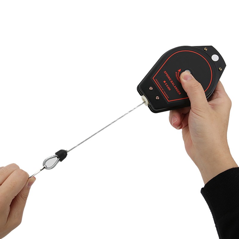 New Spring Balancer Retractable Tool Holder Hanger Capacity 0.6~2.0kg ES620(Black)