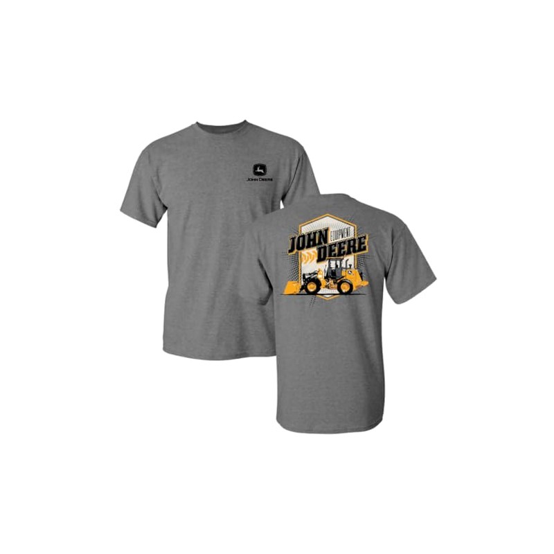 John Deere Mens Construction Tshirt in Charcoal Heather Gray (US,