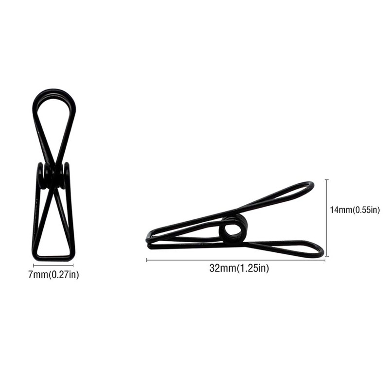 Zoohot Pack of 25 Small Gold Clips Multi-Purpose Clothesline Utility