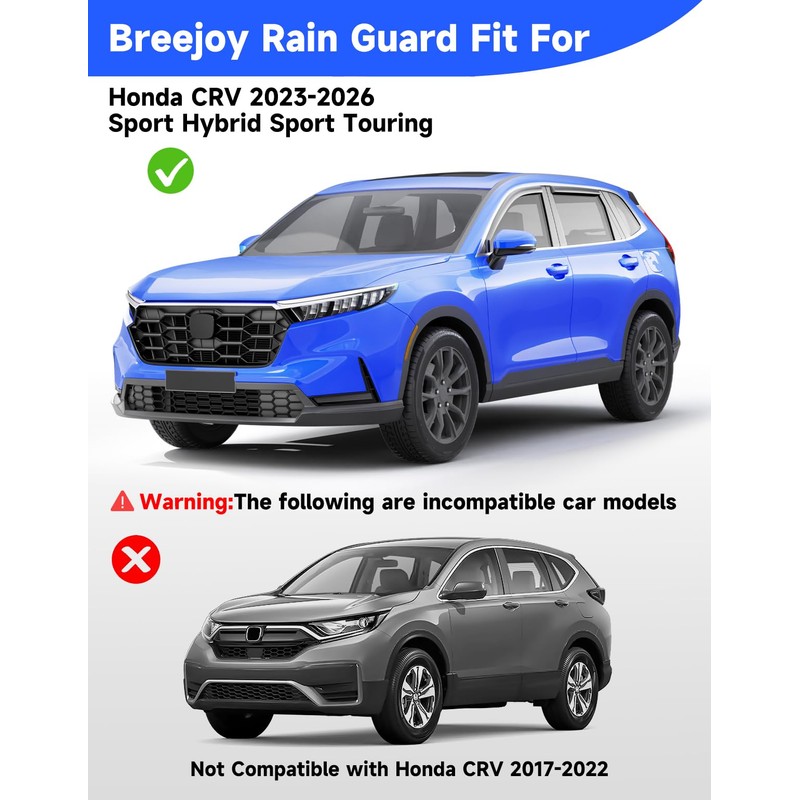 Breejoy in-Channel Window Rain Guards Fit for Honda CR-V CRV