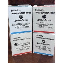 White Vintage - ComEd - A19/Medium Base - Snowy White - 75 & 100 - 8 Light Bulbs