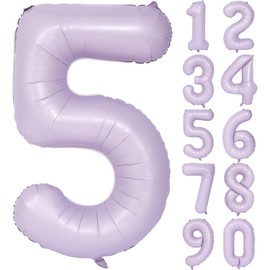 Purple Balloons 5th Number Balloons Purple Number 5 Balloons Number Balloons Large Birthday Decoration Balloons 40" (5, Purple)