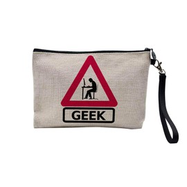 Tasche aus Leinen – Panel Achtung Geek Videospiele Computer – Kosmetiktasche aus Leinen in Leinenoptik – Geldbörse – 15 x 10 cm, leinen, 23.5 x 15 cm, Kosmetiktasche