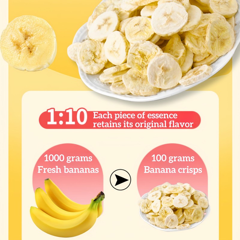Freeze-Dried Banana Slices | Pure Fruit Snack | Crunchy Travel