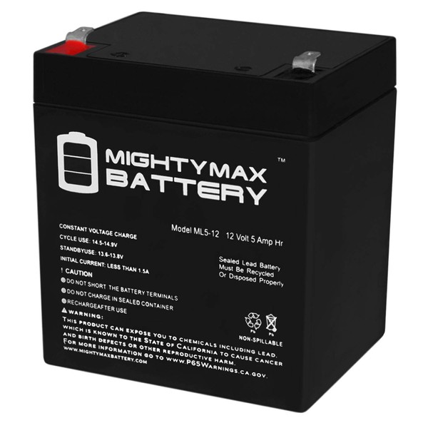 12V 5AH SLA Replacement Battery with F1 Terminal for DJW12-4.5